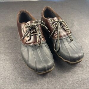 Sperry Top Sider Men10M Waterproof Duck Boots Leather Brown Black Lace Up